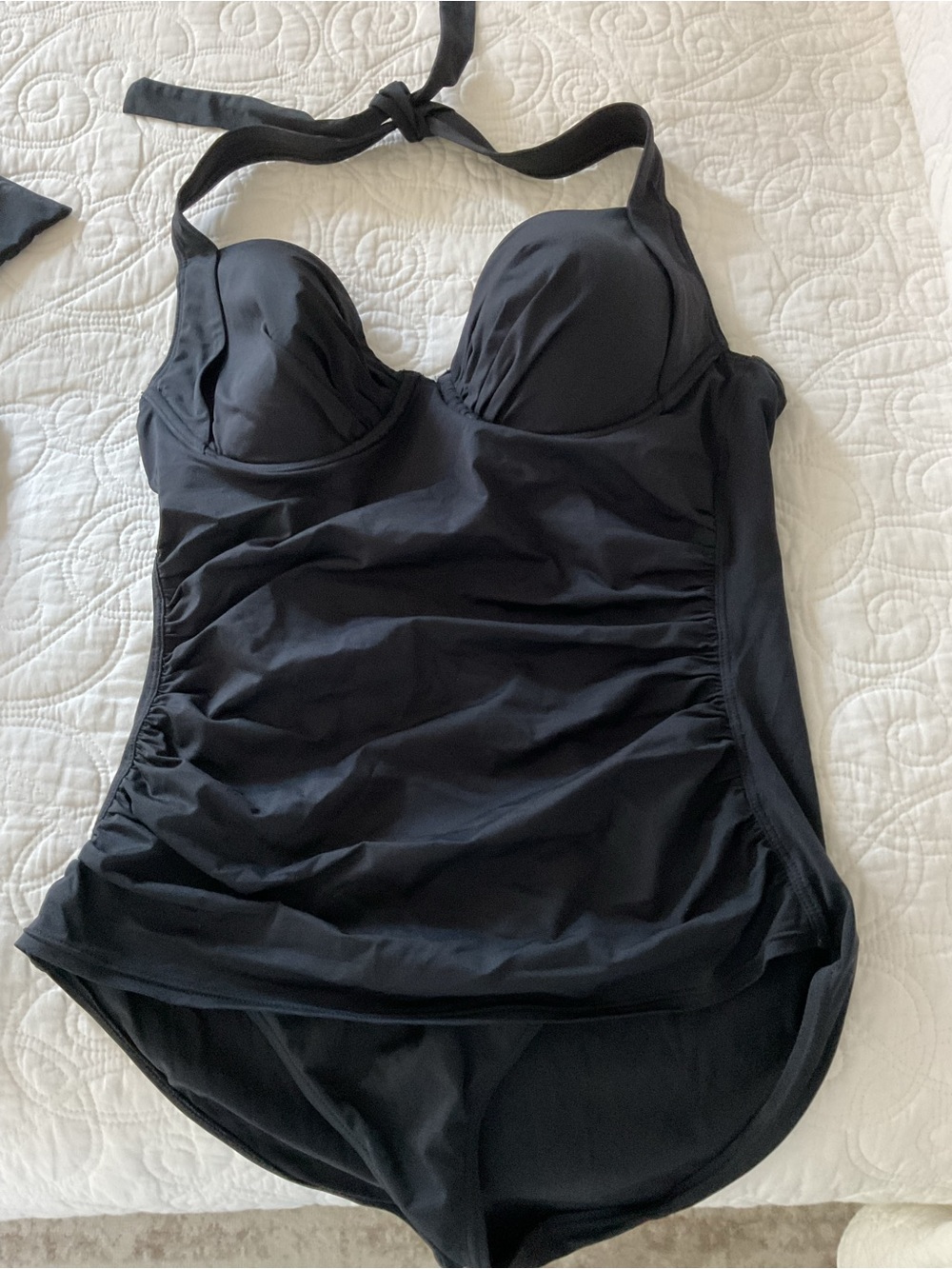 TOMMY BAHAMA Black Halter One-Piece Swimsuit in Size 12